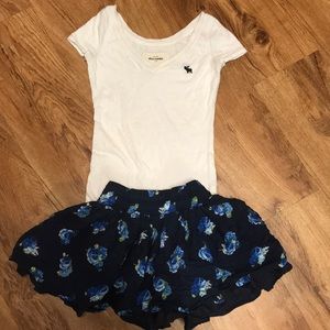 Abercrombie kids skirt and shirt